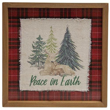 Peace on Earth Frayed Fabric Print - The Fox Decor